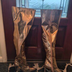 Cape Robin Thigh High Rose Gold Metallic Boot